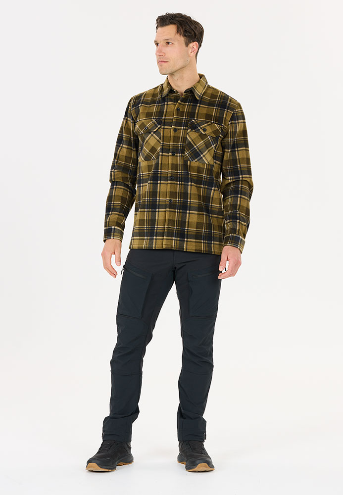 Astrali Checked - Fleece Top Dark Olive
