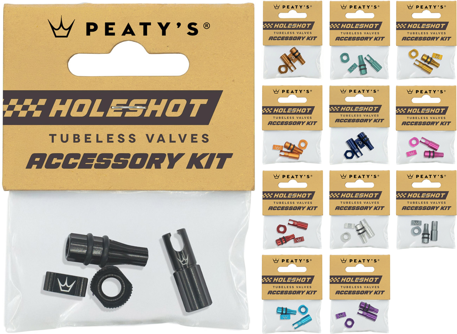 Kit d'accessoires pour valves tubeless Holeshot Fast Flow