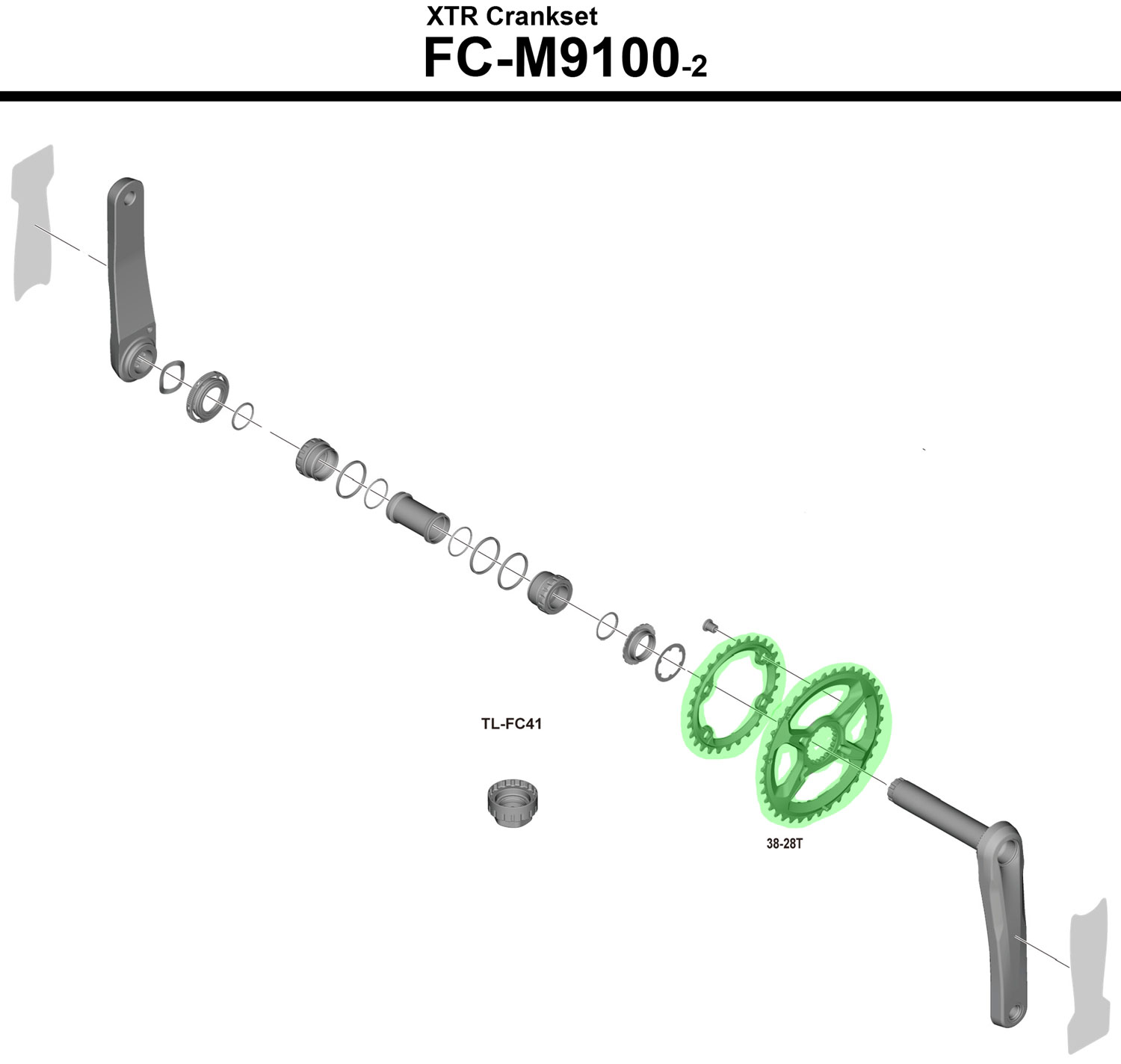 Vilebrequin Shimano XTR FC M9120-B2 Double Boost 2019, 38/28T 175 Mm 12 Vitesses – Neuf Sous Emballage