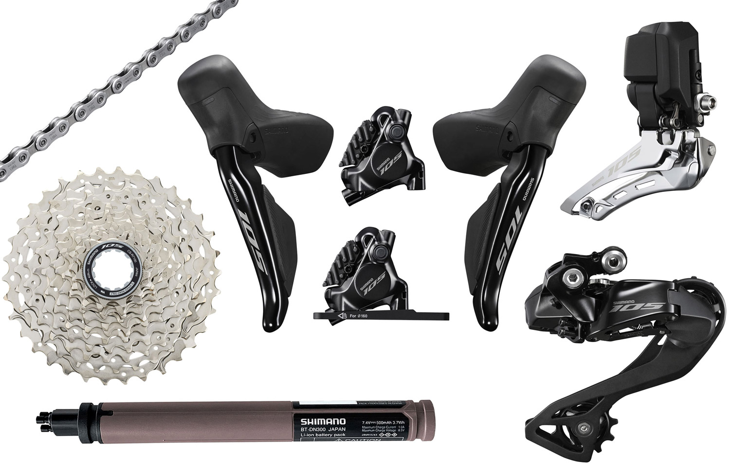 Shimano 105 Di2 R7100 2x12-speed Upgrade Kit Disc 11-34 Groups
