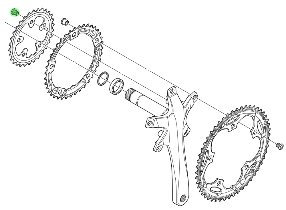 ソラページ Shimano TIAGRA/SORA Chainring Bolts (5 pieces) Chainring