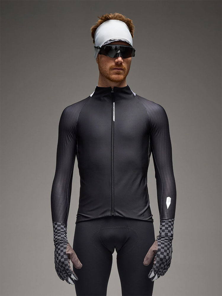 Gregarius Hybrid Collar Fade - Langarmtrikot Black