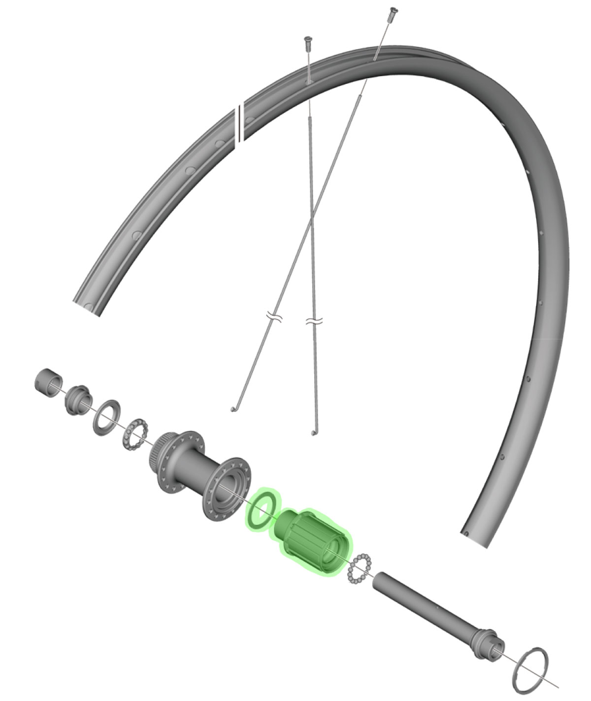 HG-Spline L Bicicleta de carretera 11/12 velocidades Cuerpo de acero para FH-RS470/WH-RS171