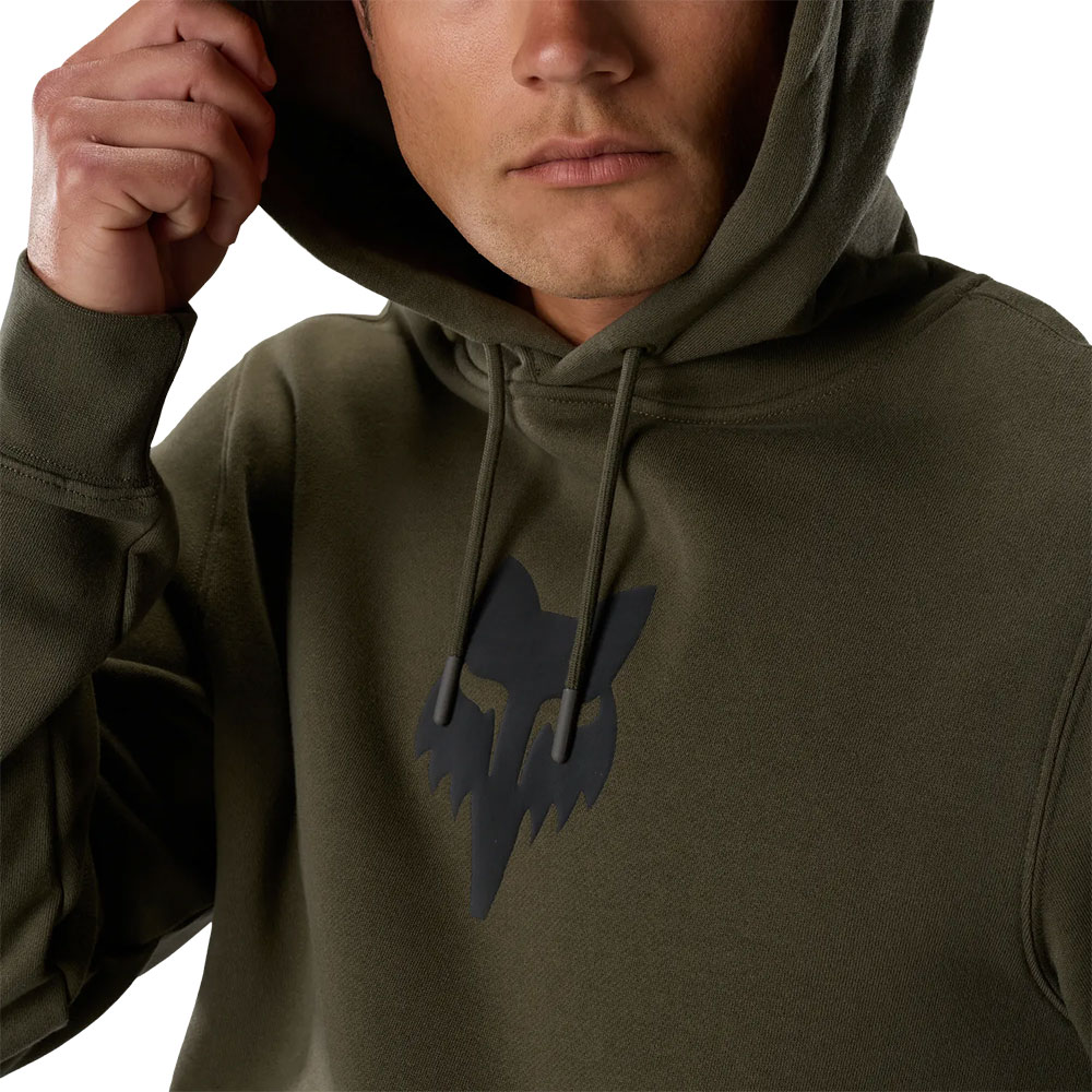 Fleece Fox Head - Sweat à capuche vert olive