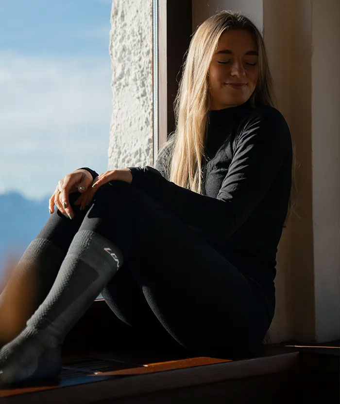 Think About Merino Winter 2 - Chaussettes de ski grises