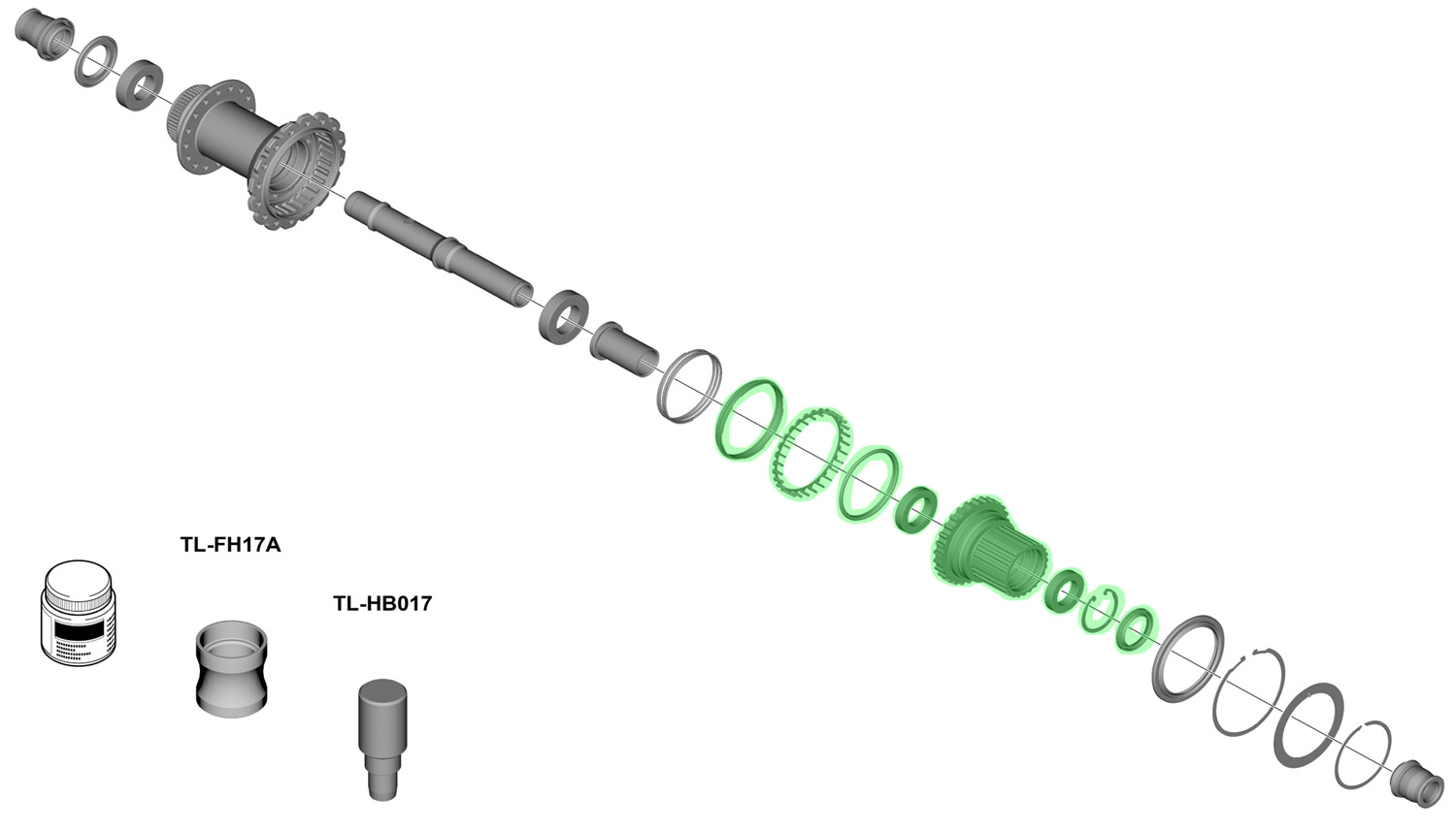 MicroSpline MTB Cuerpo de aluminio de 12 velocidades para FH-M9210/M8210/WH-M9220/9200/8200