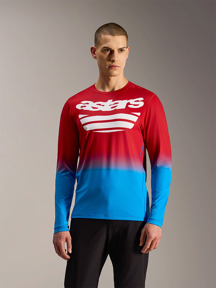 Dura Astars 2.0 - MTB Long Sleeve Jersey Red/Bright Blue