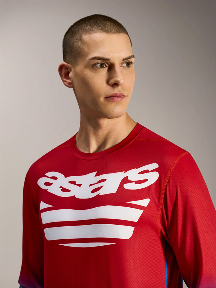Dura Astars 2.0 - MTB Long Sleeve Jersey Red/Bright Blue