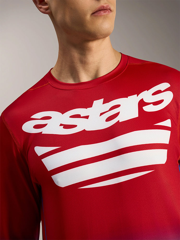 Dura Astars 2.0 - MTB Long Sleeve Jersey Red/Bright Blue