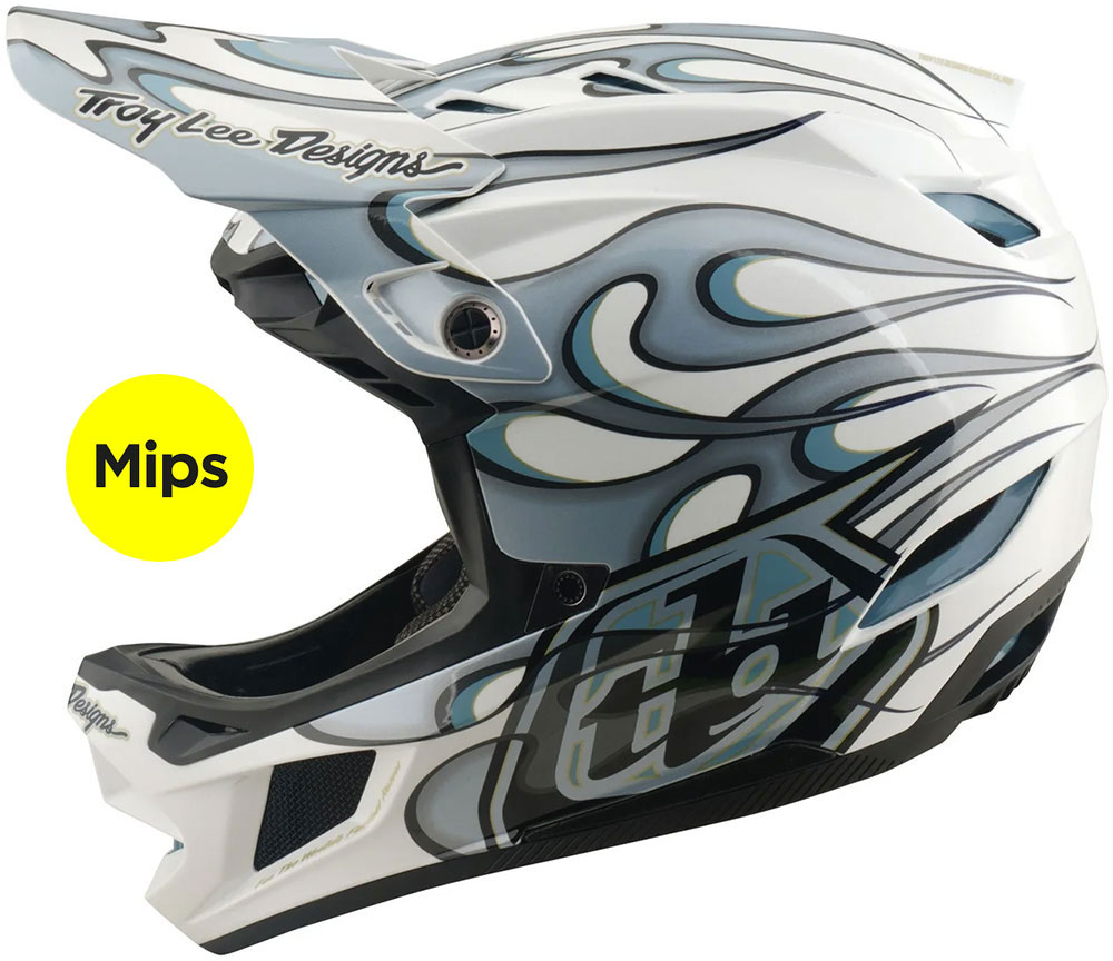 D4 Composite MIPS - Casco integrale bianco tormentato / argento