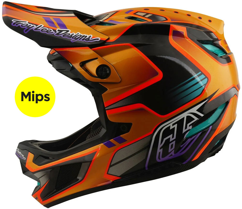 D4 Carbon MIPS - Fullface Helm Crest Gold