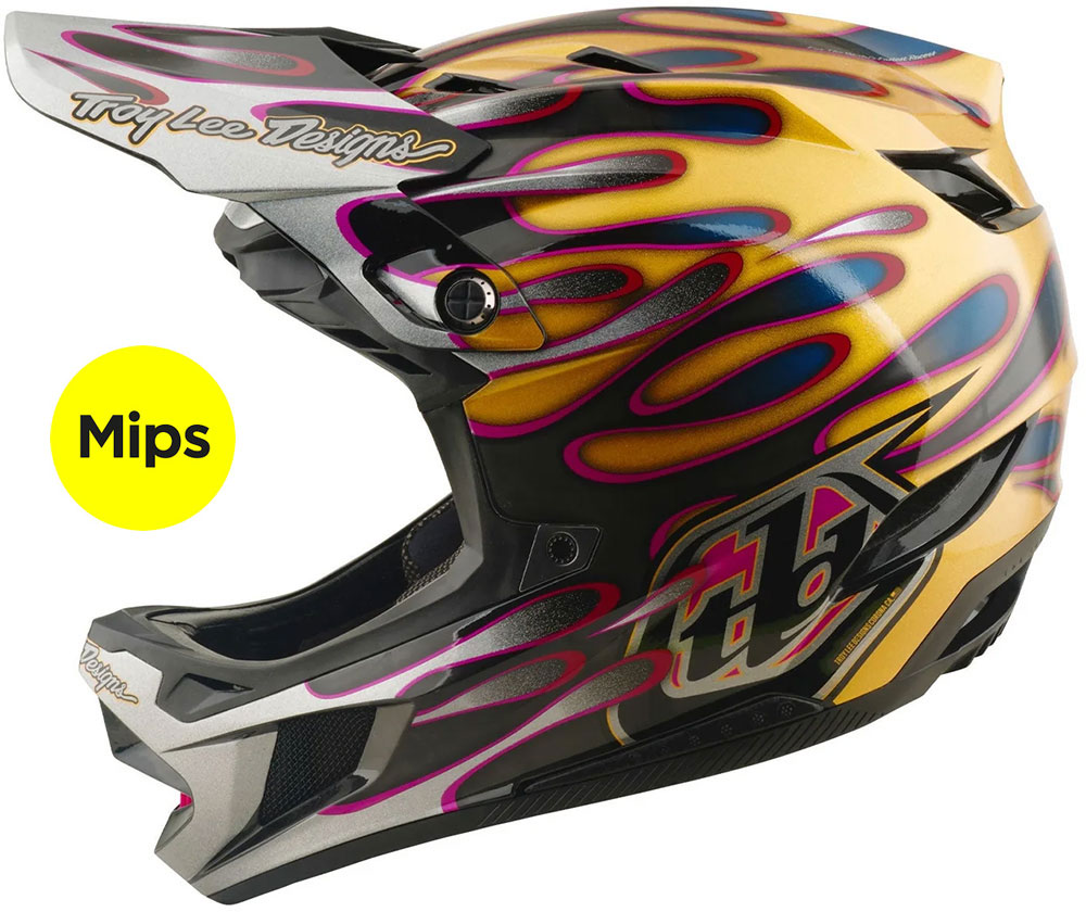 D4 Carbon MIPS - Casco Fullface Overspray Oro/Nero