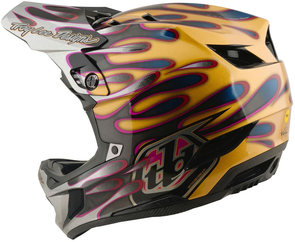 D4 Carbon MIPS - Casco Fullface Overspray Oro/Nero