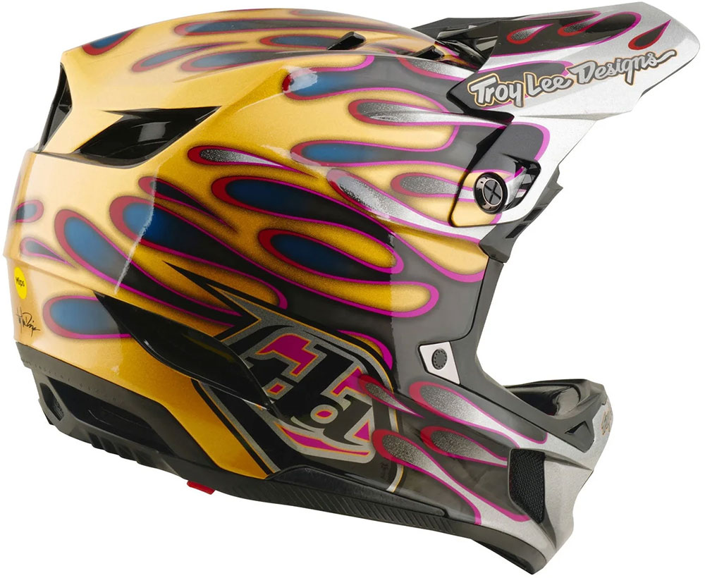 D4 Carbon MIPS - Casco Fullface Overspray Oro/Nero