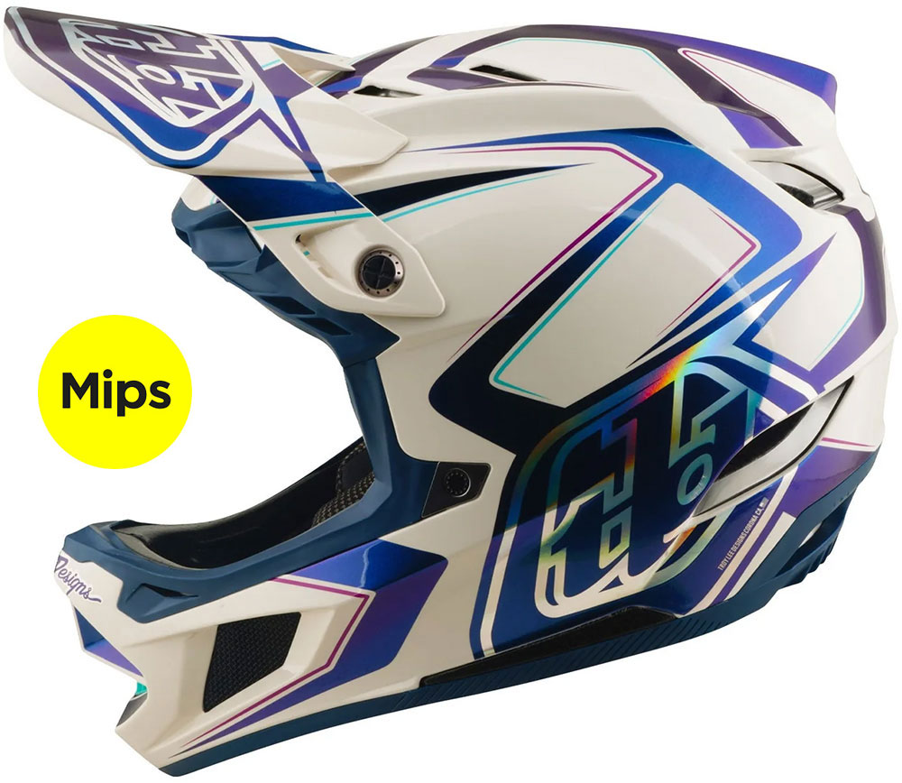 D4 Composite MIPS - Fullface Helm Flared White/Indigo
