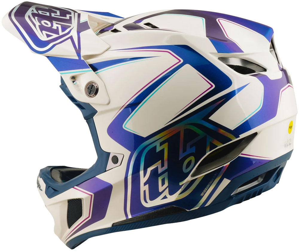 D4 Composite MIPS - Fullface Helm Flared White/Indigo