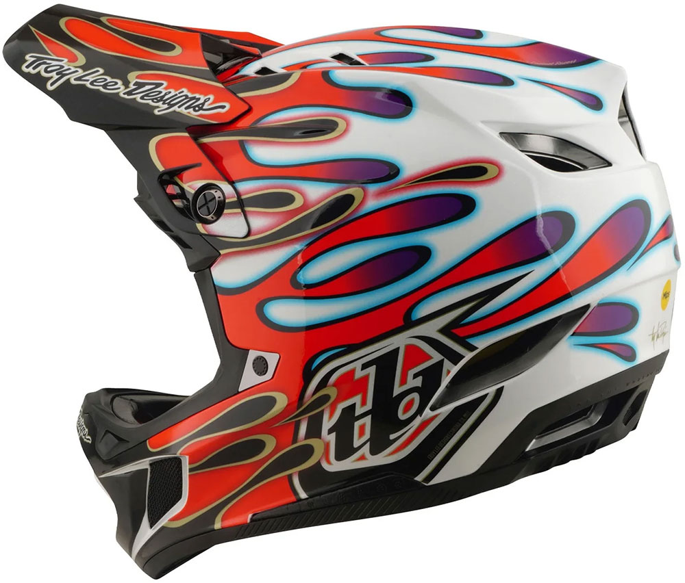 D4 Composite MIPS - Fullface Helm Overspray White/Red