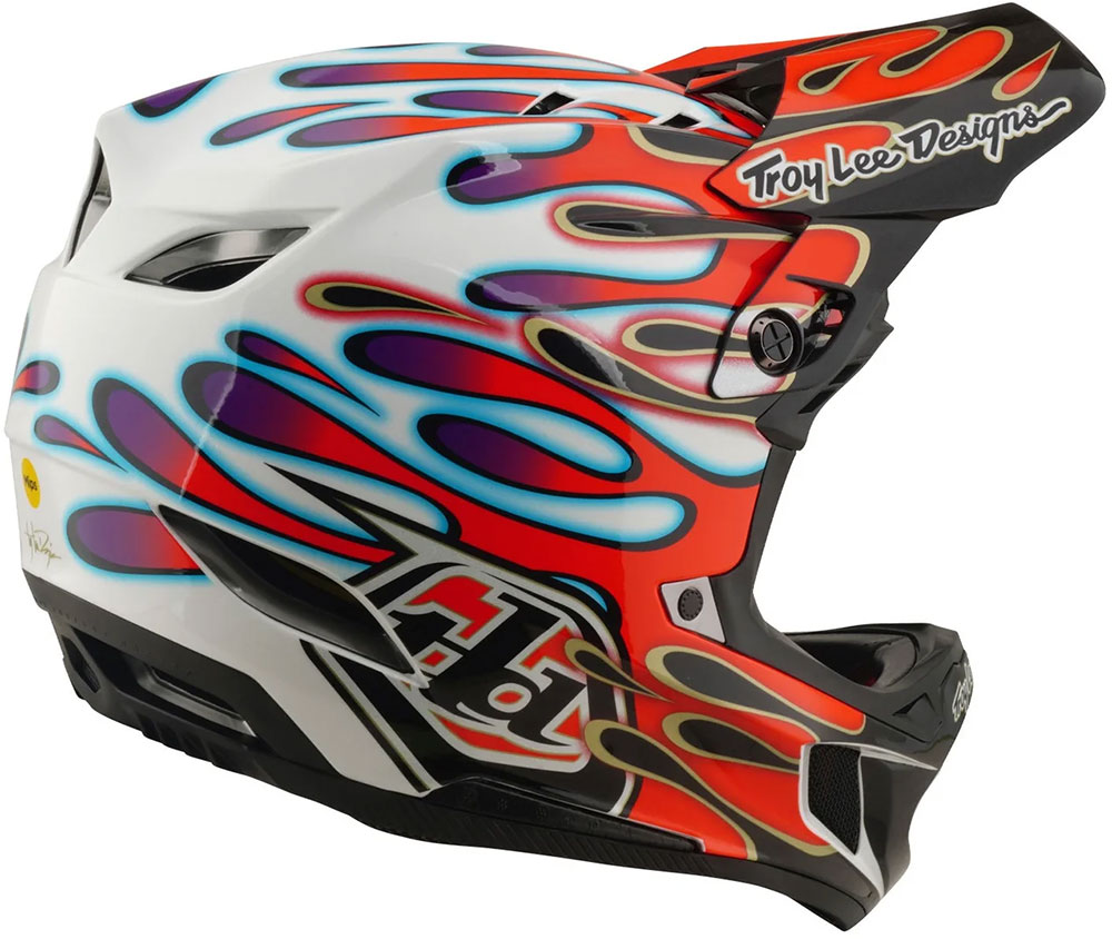 D4 Composite MIPS - Fullface Helm Overspray White/Red