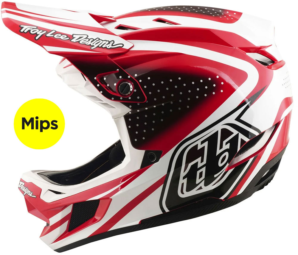 D4 Polycrylite MIPS - Casco Fullface Linea Fuoco/Bianco