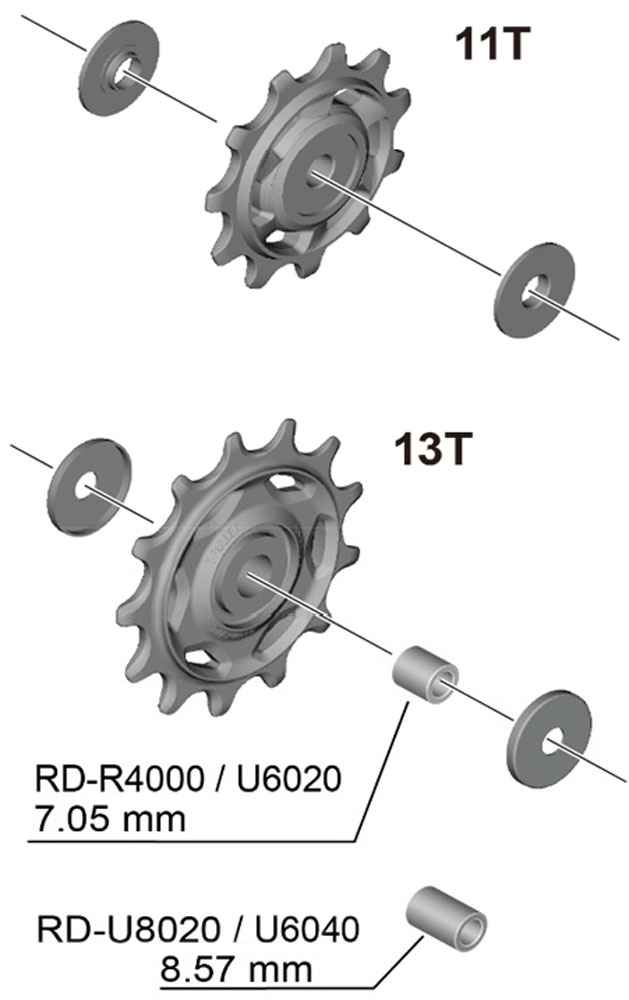 Juego de poleas de cambio CUES RD-U8020/U6040/U6020-11/U6020-10/TIAGRA RD-R4000