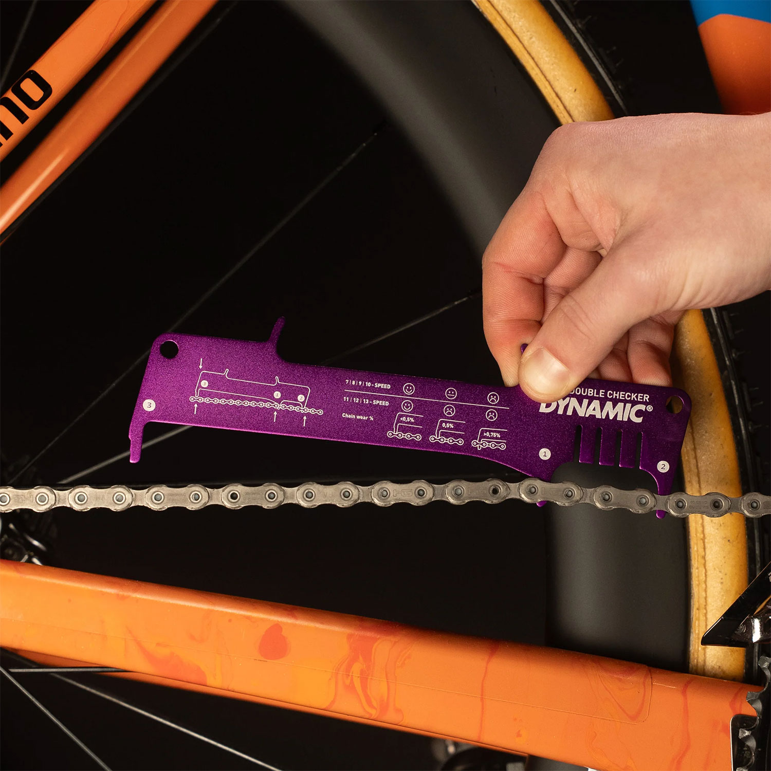 Comprobador de desgaste de cadenas y discos de freno Double Checker