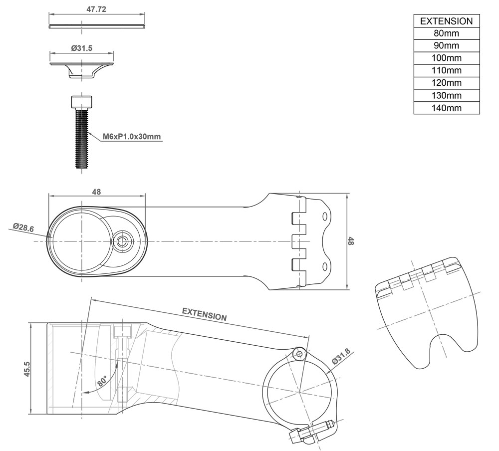 Potence WCS Chicane 31,8mm