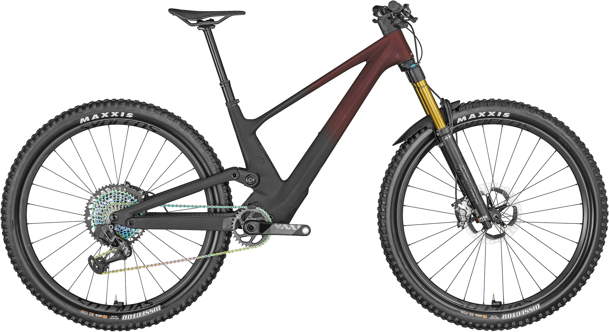 Genius 900 Ultimate Raw Carbon/Candy Red Flakes/Chrome