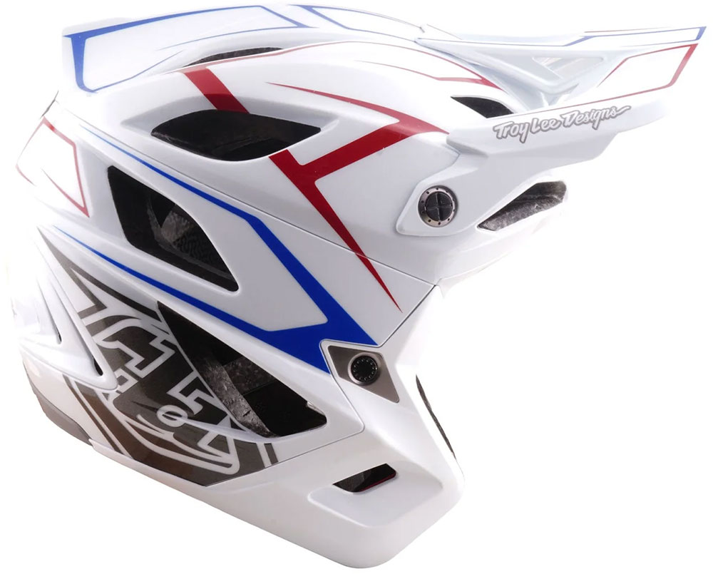 Stage Stunt MIPS - Fullface Helmet Pinstripe / White