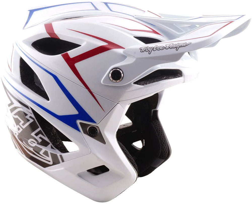 Stage Stunt MIPS - Fullface Helmet Pinstripe / White