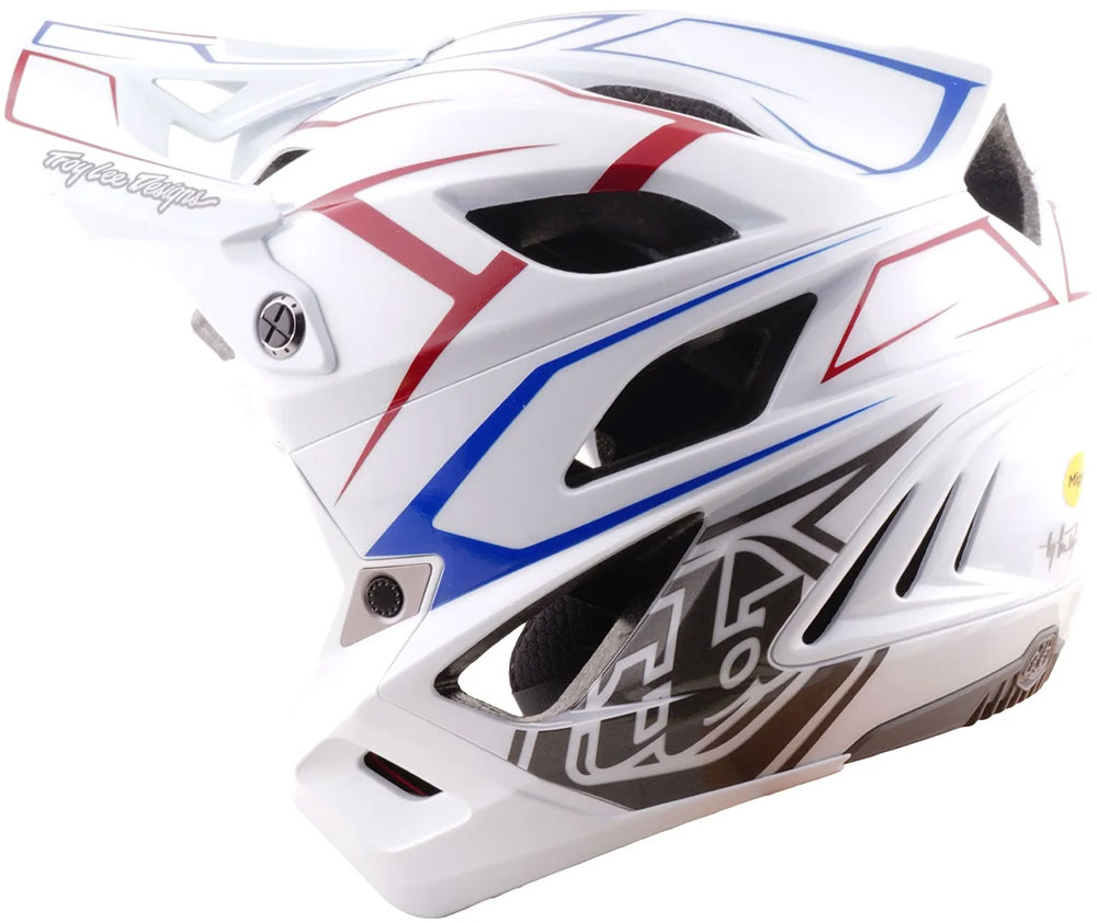 Stage Stunt MIPS - Fullface Helmet Pinstripe / White