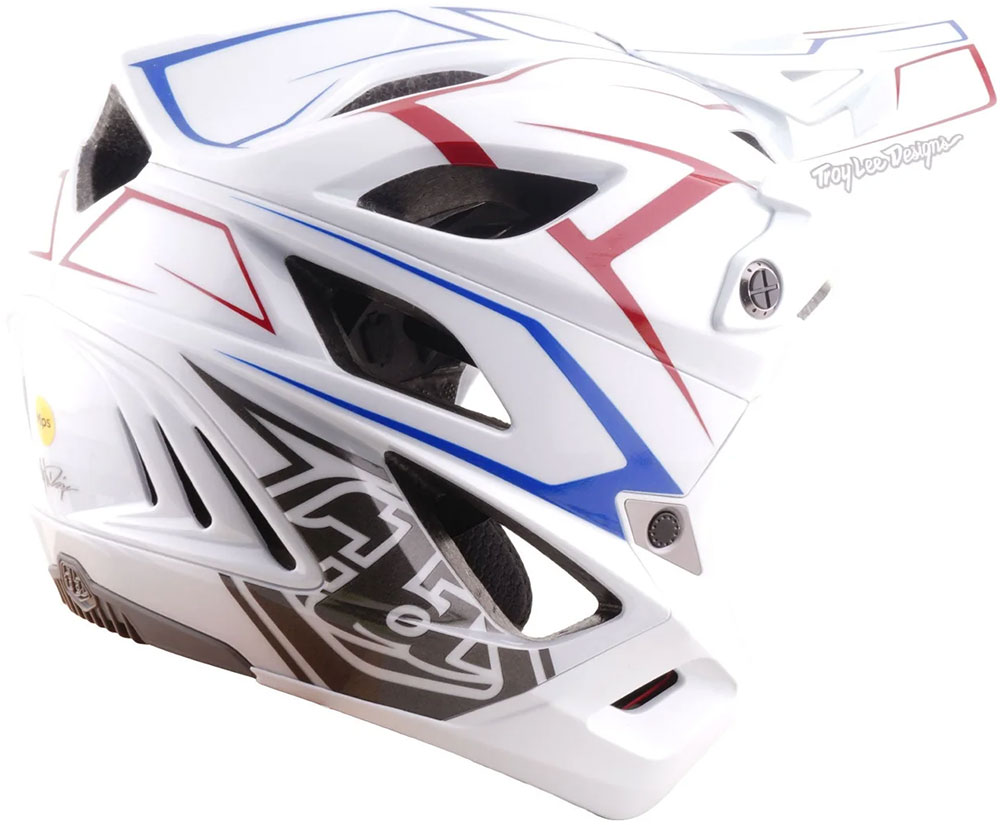 Stage Stunt MIPS - Fullface Helmet Pinstripe / White