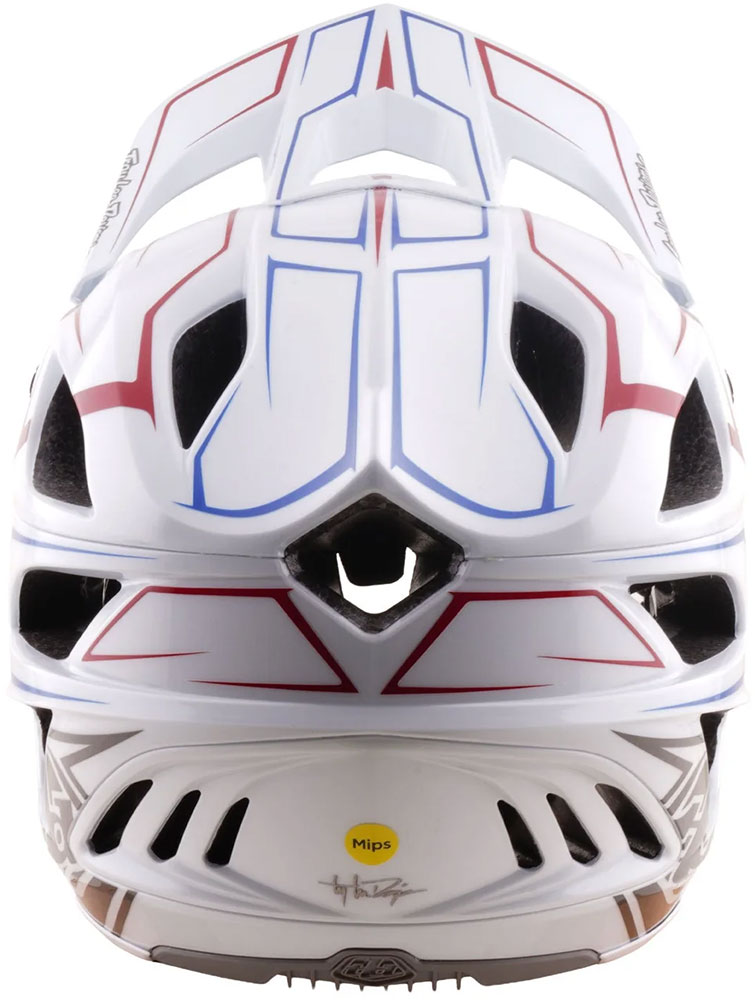 Stage Stunt MIPS - Fullface Helmet Pinstripe / White