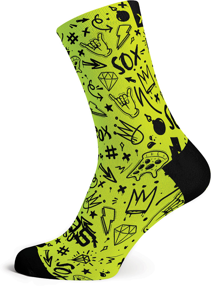 Fluo Doodle - Socken