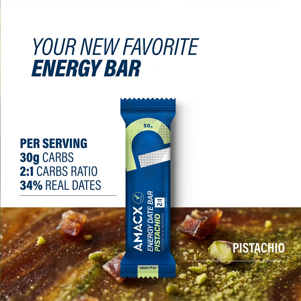 Barrita energética de dátiles y pistacho, 50 g