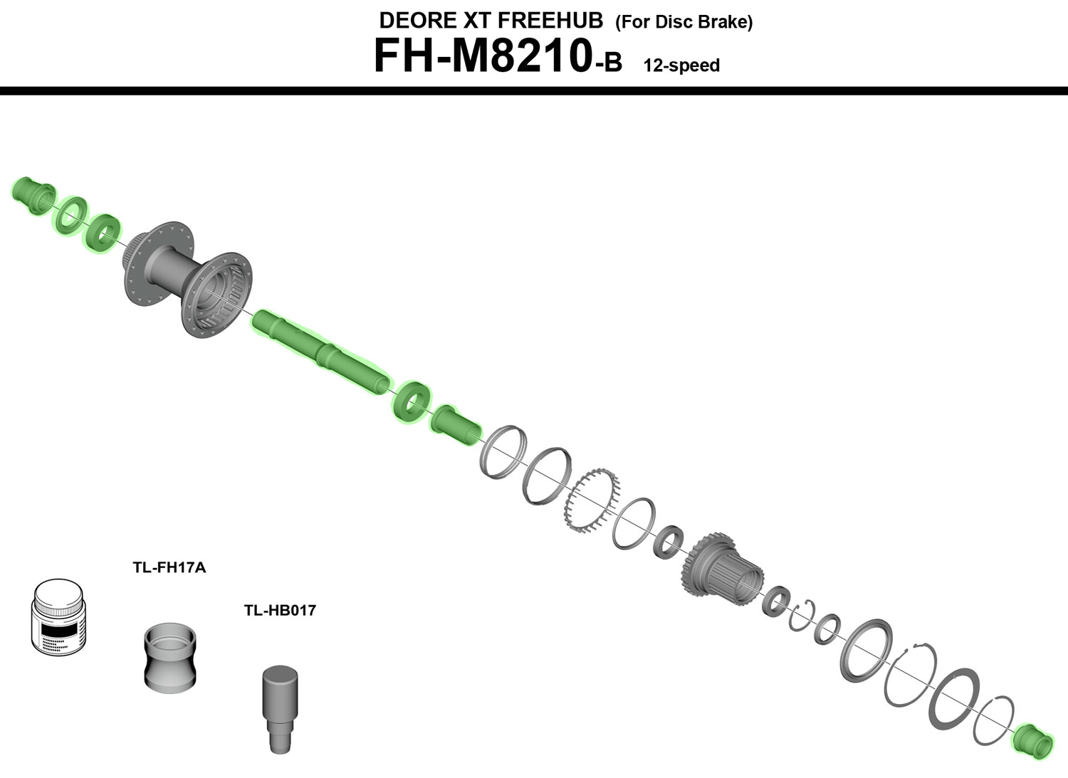 Kit completo de eje hueco para FH-M8210-B