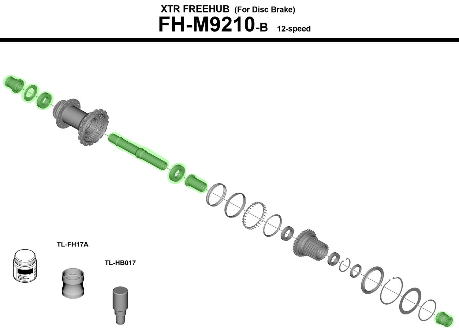Kit completo de eje hueco para FH-M9210-B