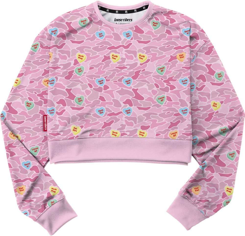 Candy Hearts Allover - Maillot de manga larga de MTB para mujer