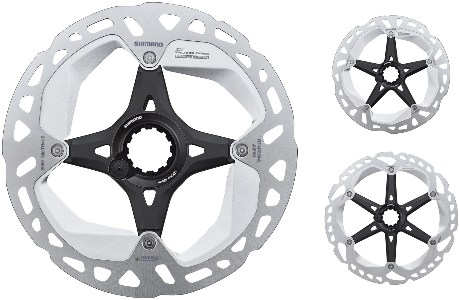 SHIMANO RT-MT800 Centerlock Disc Rotor Grey, Internal Serration Lockring, 160mm