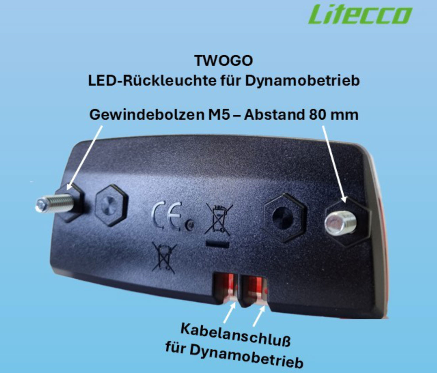 TWOGO Tylne światło z dynamem TOP-DEAL