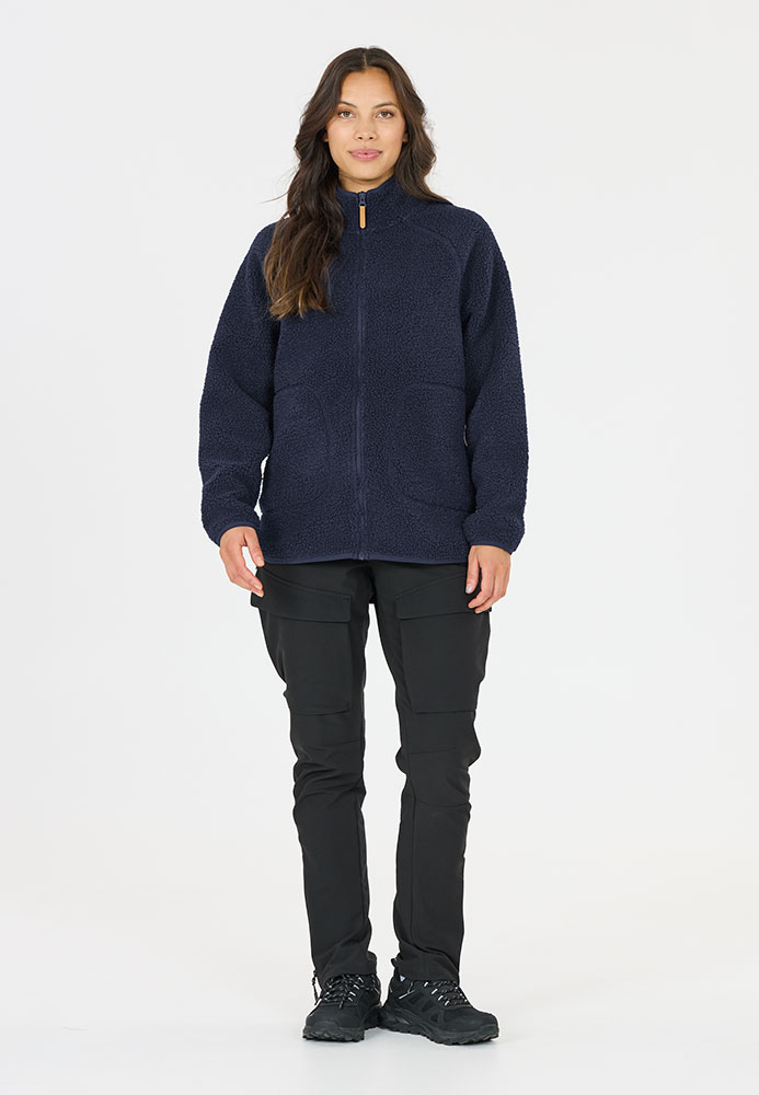 Pioneer Teddy - Veste polaire pour femme, style blazer, bleu marine