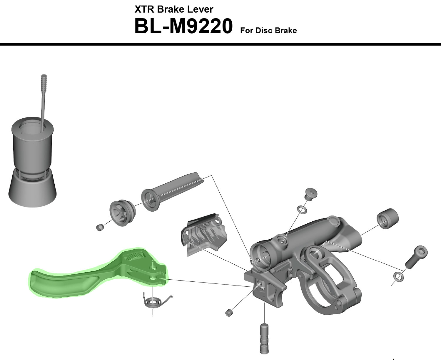 XTR BL-M9220 brake lever without bracket left