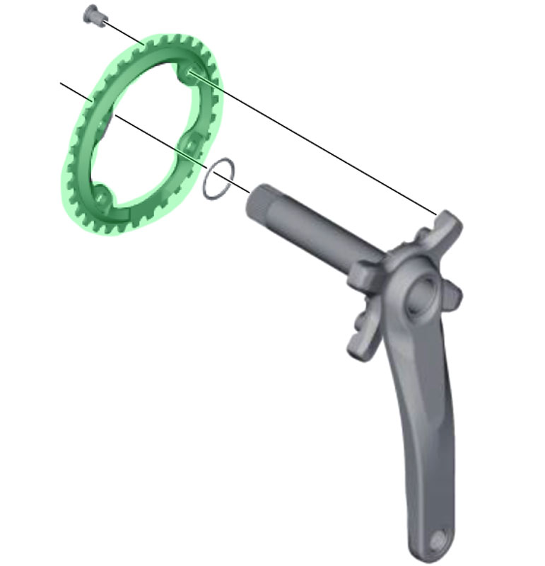 XT SM-CRM81 11-speed Chainring for FC-M8000 34T