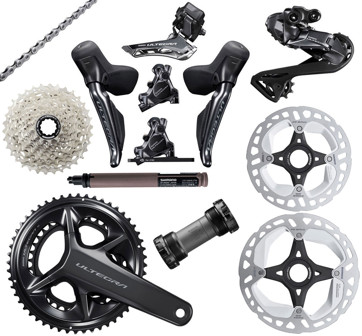Shimano ULTEGRA Di2 R8150 2x12-speed Group Disc 140/160mm Groups