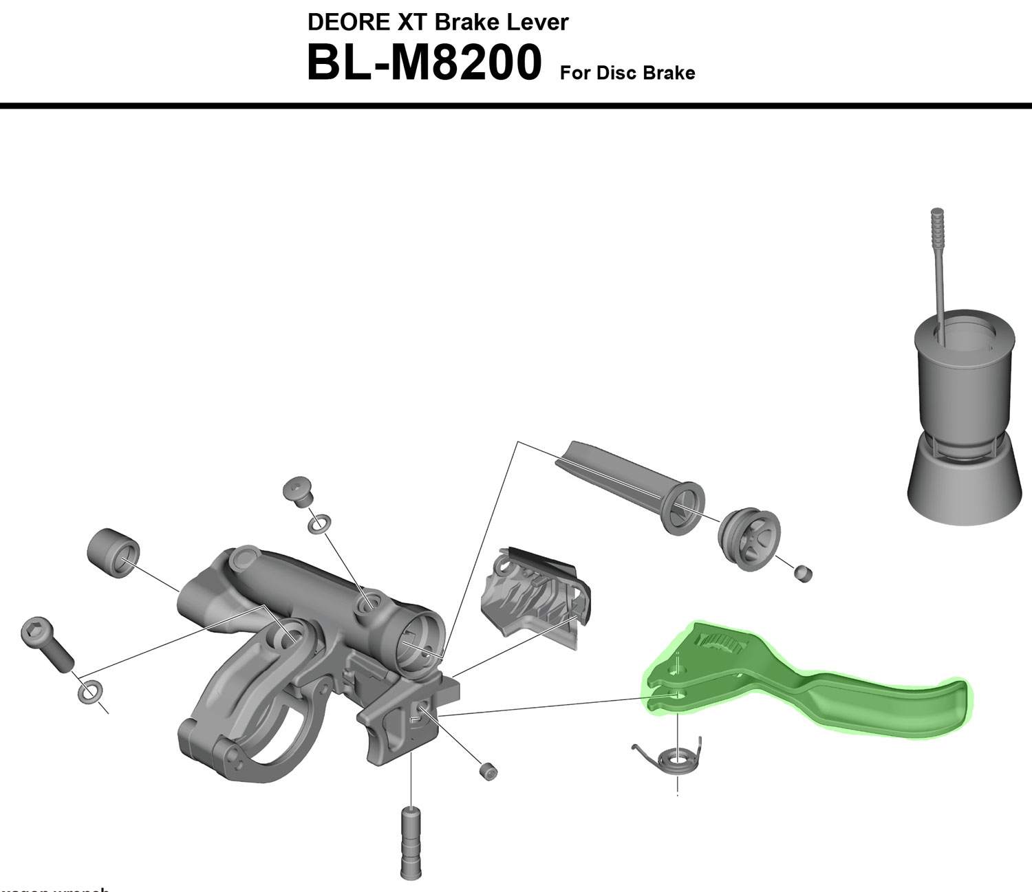 Palanca de freno XT BL-M8200 sin soporte