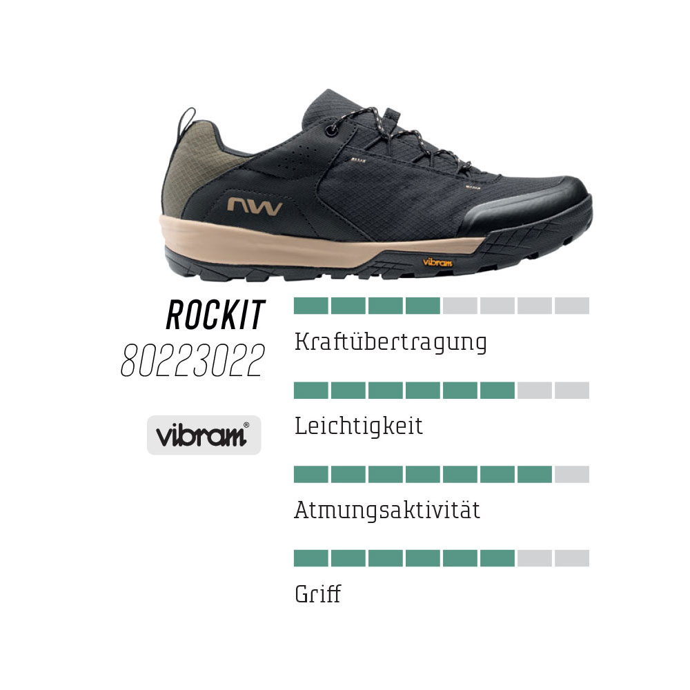 Chaussures VTT Northwave Rockit 2024 Noir/Vert - Unisexe - Neuves