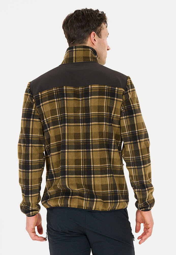 Astrali Checked - Fleecejacke Dark Olive