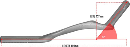 Profile Design 52 ASC 400mm Aerobar Carbon Extensions Triathlon
