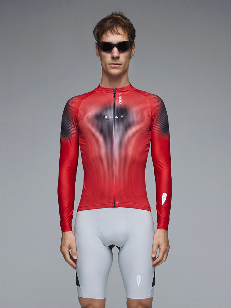 Gregarius Hybrid Light  Qlab – Long-Sleeved Jersey Lava Red