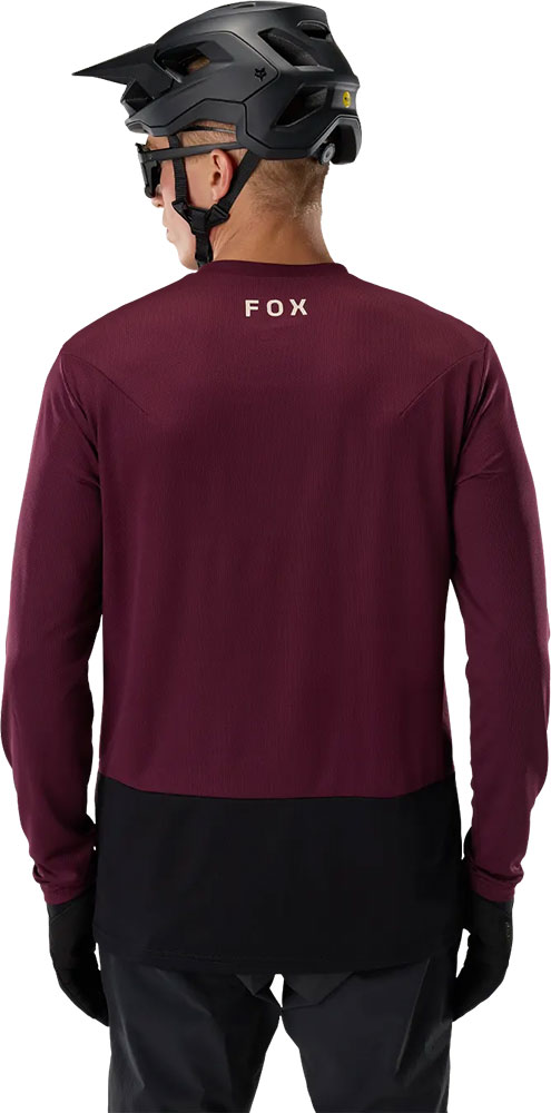 Ranger Fox Head – MTB Long-Sleeved Jersey Dark Maroon