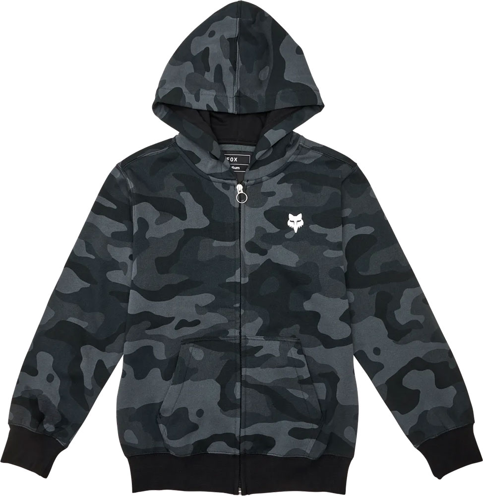 Camo Fox Head – dziecięca bluza z kapturem w kolorze czarnym w kamuflażu
